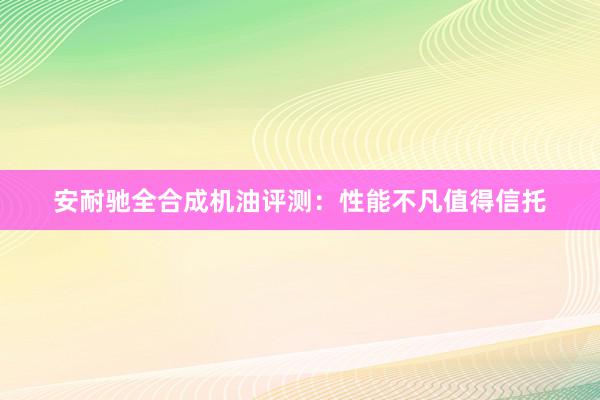 安耐驰全合成机油评测：性能不凡值得信托